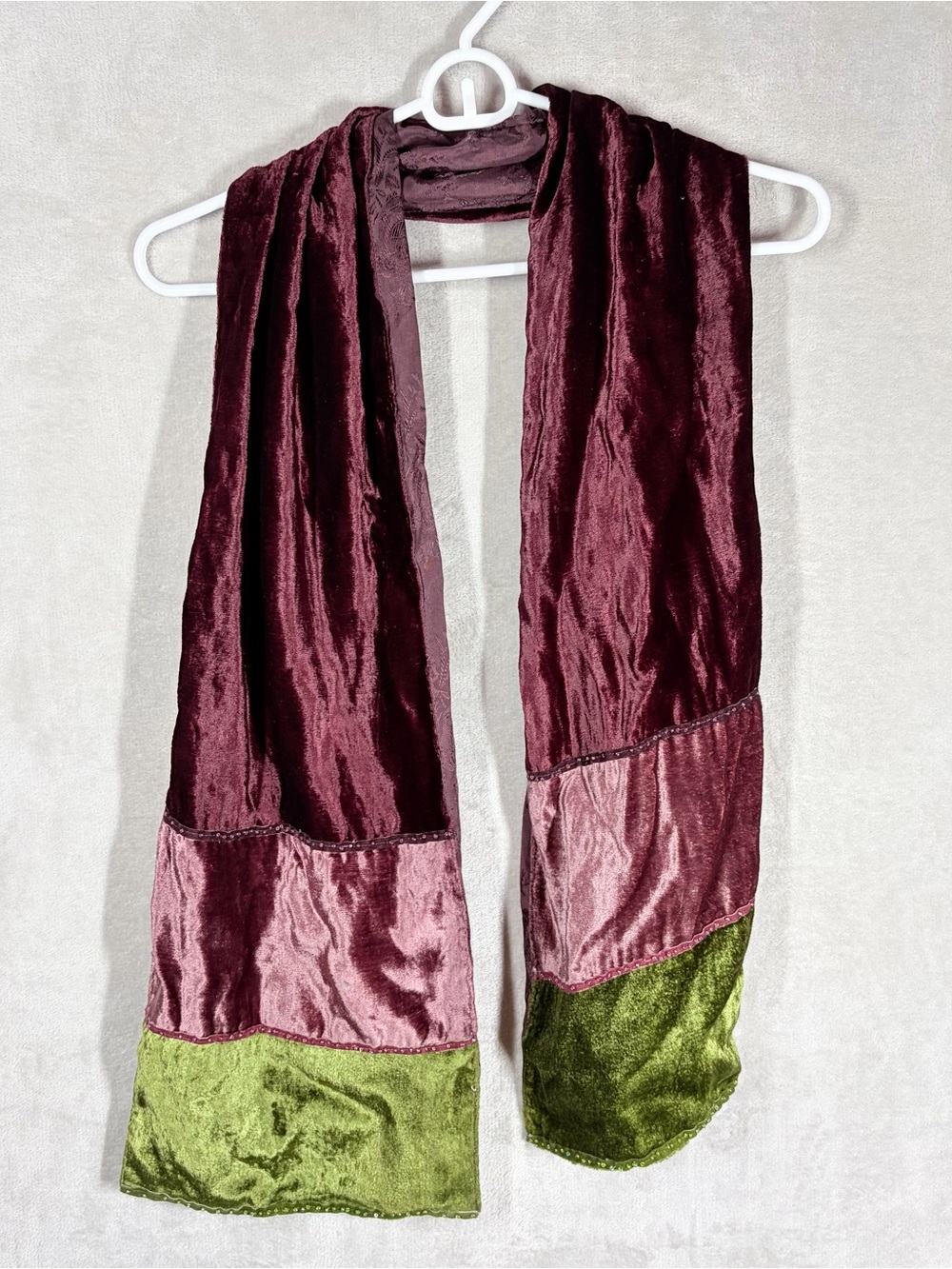 April Cornell Velvet Beaded Scarf Romantic Artsy Fairycore Cottage Witchy Magic